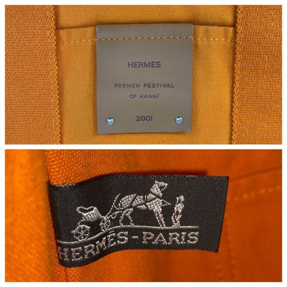 Hermes Canvas French Festival Tote Bag - Picture 4 of 10